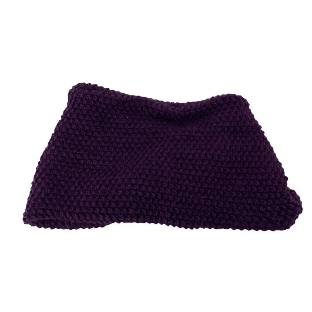 Purple Infinity Twist Snood Neck Warmer Scarf Chunky Knit Collection Eighteen